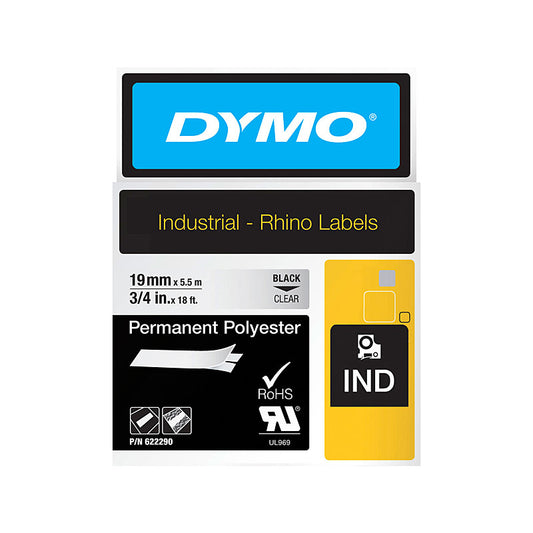 Dymo Rhino PermPoly 19mm Clear - Wholesales Supply