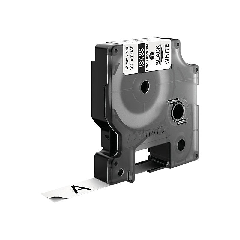 DymoRhino Blk on Wht 12mm Tape - Wholesales Supply