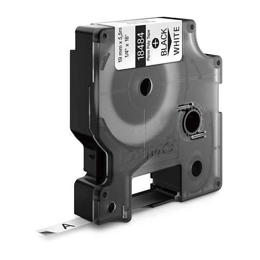 DymoRhino Blk on Wht 19mm Tape - Wholesales Supply