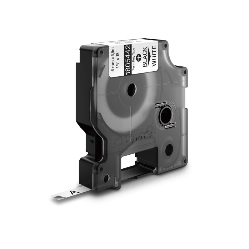 DymoRhino Blk on Wht 6mm Tape - Wholesales Supply