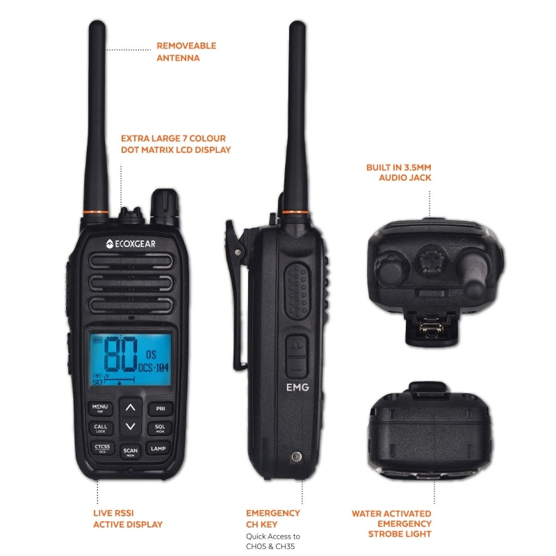 EcoX UHF 5W Black - Wholesales Supply