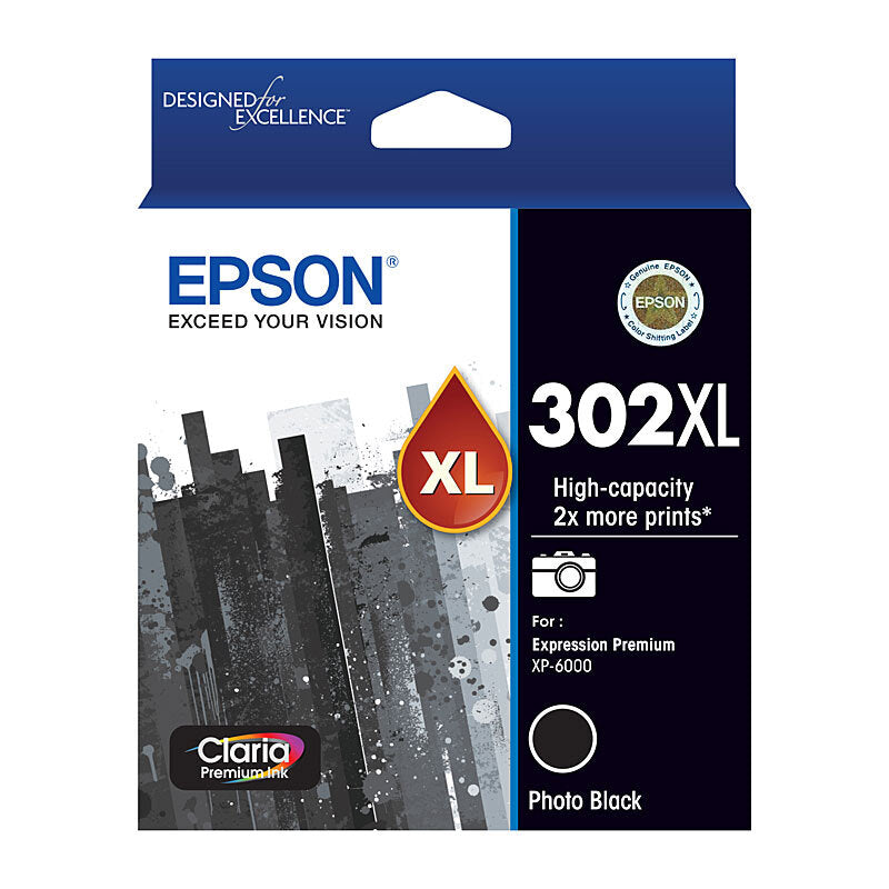 Epson 302XL Photo Blk Ink Cart - Wholesales Supply