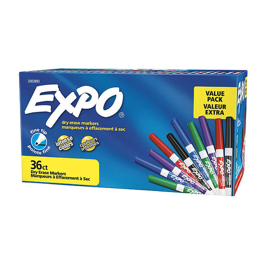 Expo D/E WB Marker FT Ast Bx36 - Wholesales Supply