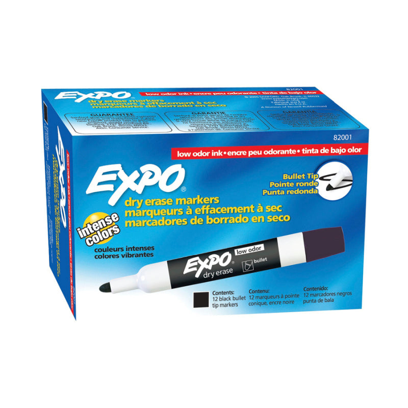 Expo W/B Marker Blt Blk Bx12 - Wholesales Supply