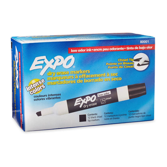 Expo W/B Marker Chsl Blk Bx12 - Wholesales Supply