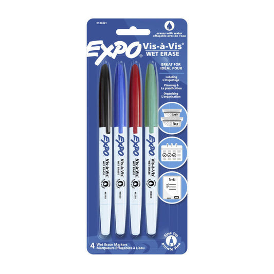 Expo WB Mrkr Wet Erase Pk4 Bx6 - Wholesales Supply