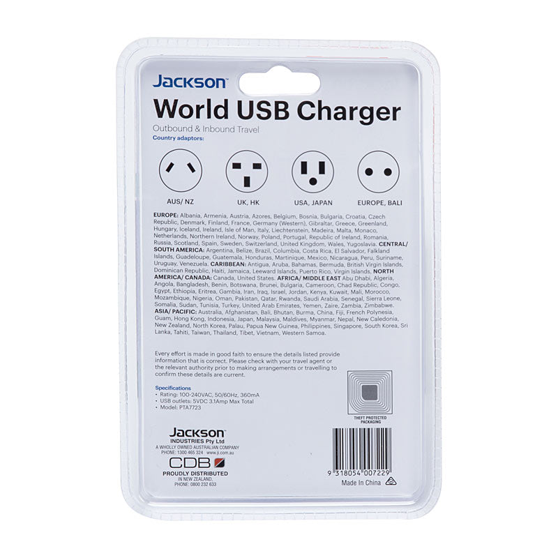 Jackson Worldwide USB Charger - Wholesales Supply