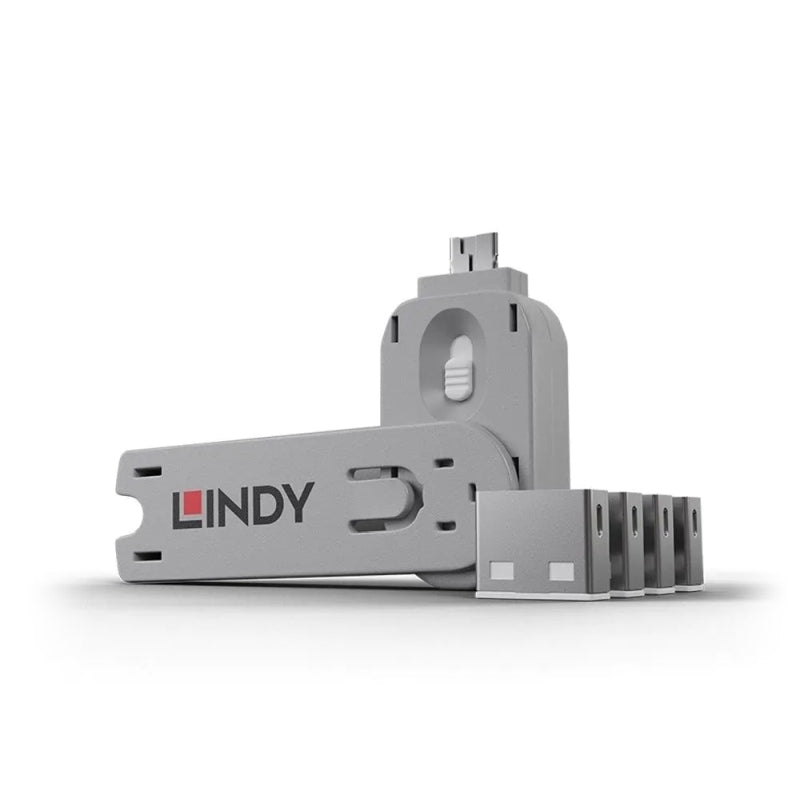 Lindy USBA Port Block/Key x4 W - Wholesales Supply