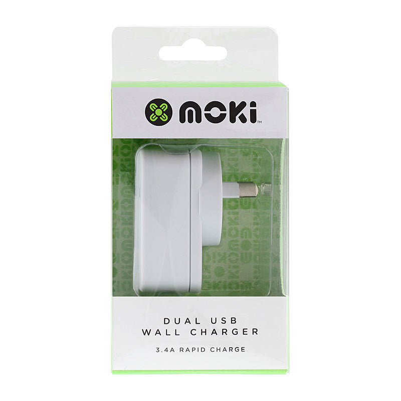 Moki Dual USB Wall Charger Wh - Wholesales Supply