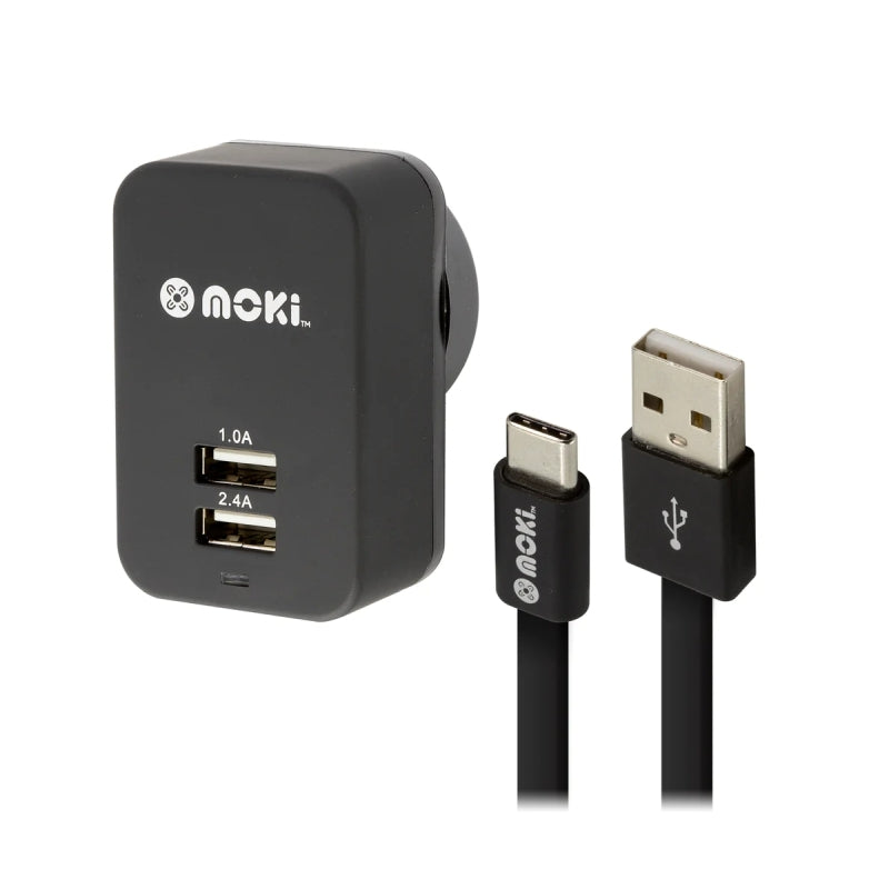 Moki Type-C USB Cable + Wall - Wholesales Supply