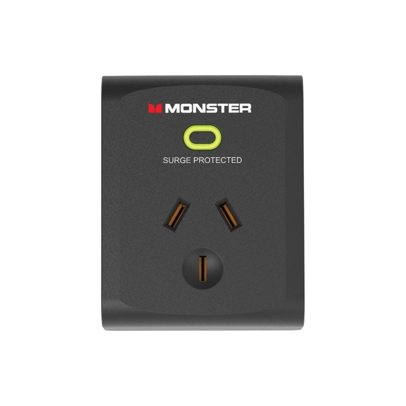 Monster 1-Port Surge Black - Wholesales Supply