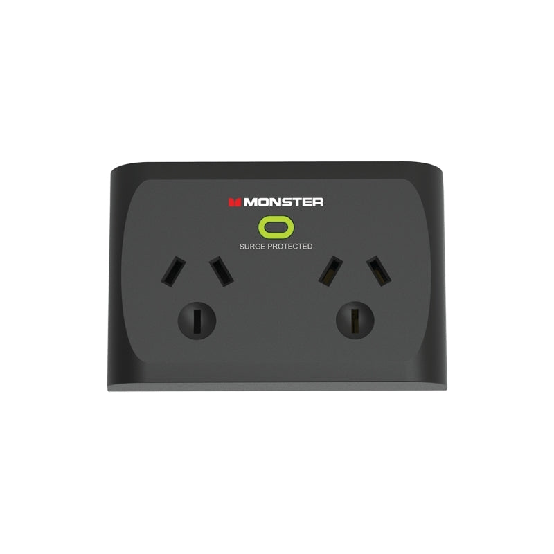 Monster 2-Port Surge Black - Wholesales Supply