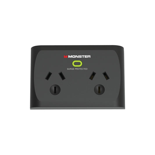 Monster 2-Port Surge Black - Wholesales Supply