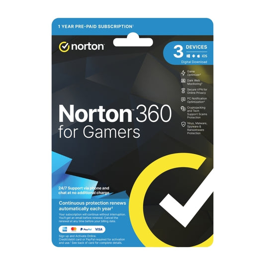 Norton 360 Gamer 1U 3D 1 Yr - Wholesales Supply