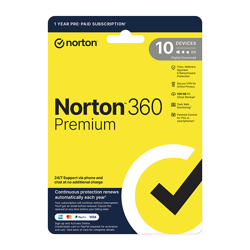Norton 360 Premium 1U 10D 1 Yr - Wholesales Supply