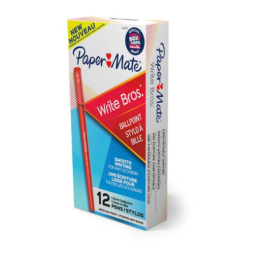 PM WriteBros 1.0mm BP Red Pk12 - Wholesales Supply