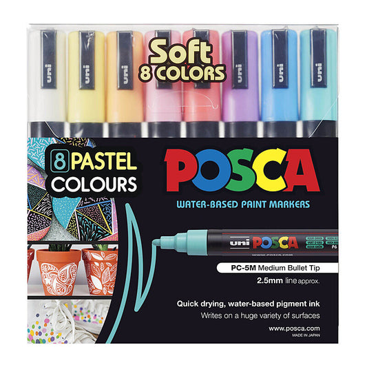 Posca PC-5M Med Blt Asst Pk8 - Wholesales Supply