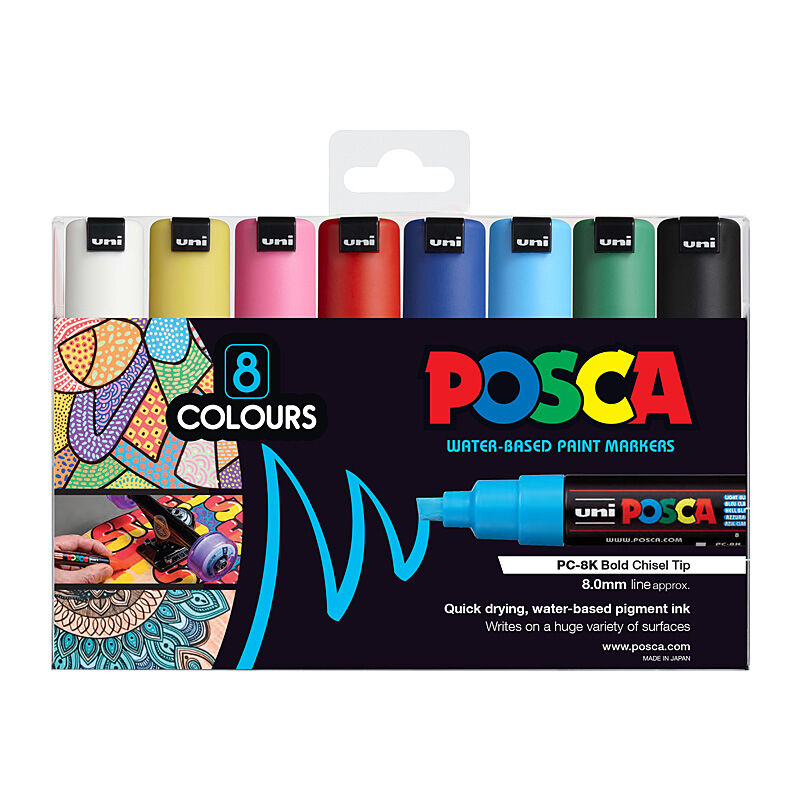 Posca PC-8M Bold Chis Asst Pk8 - Wholesales Supply