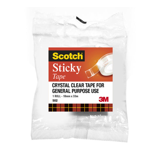 Scotch St Tpe 502 18mmX33M Bx8 - Wholesales Supply