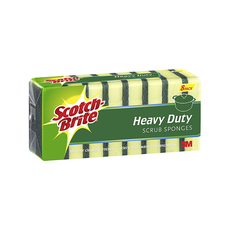 SB Scrub Sponge H/Duty Pk8 - Wholesales Supply