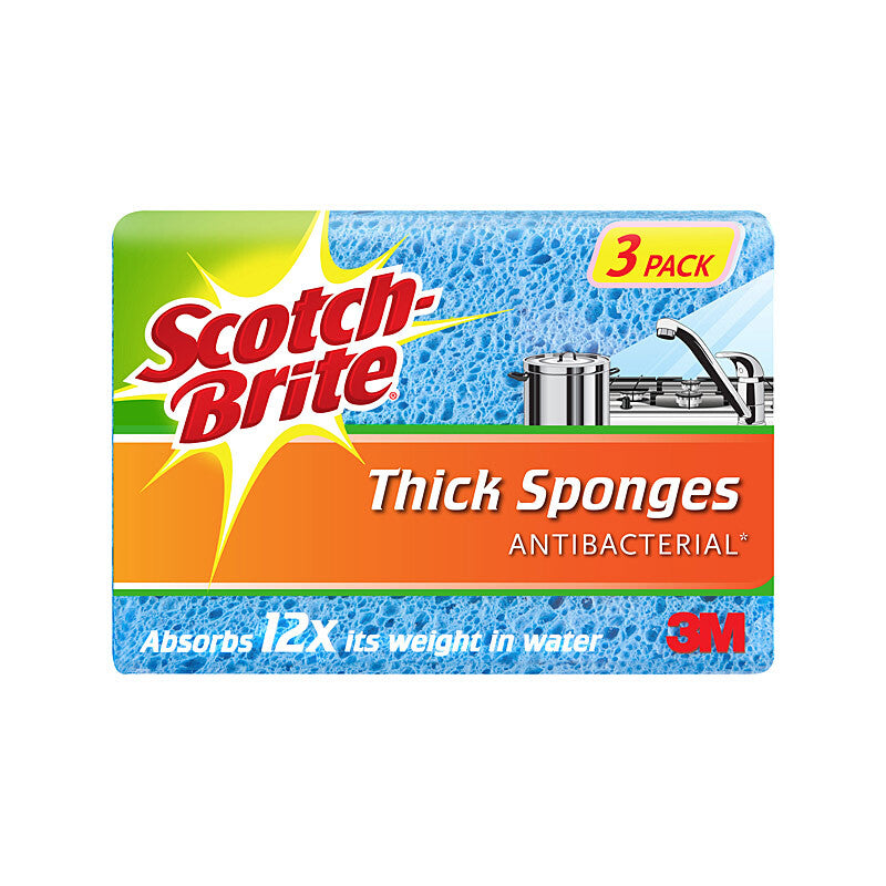 SB Thick Sponge Lge Pk3 Bx8 - Wholesales Supply