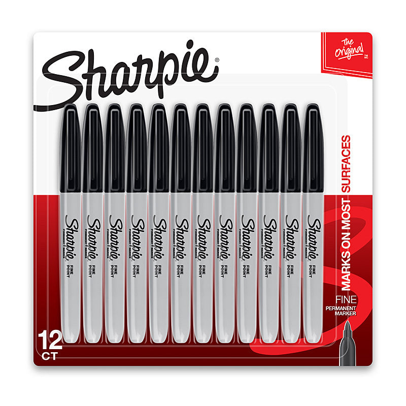 Sharpie Fine Perm Mrk Blk Pk12 - Wholesales Supply