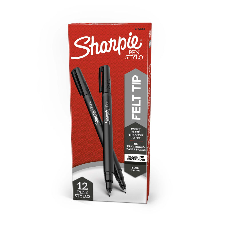 Sharpie Fineliner Pen Blk Bx12 - Wholesales Supply