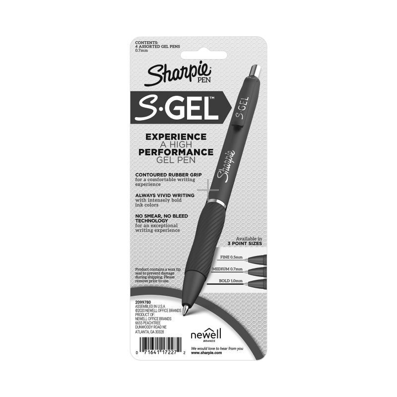 Sharpie Gel 0.7mm Asst Pk4 Bx6 - Wholesales Supply