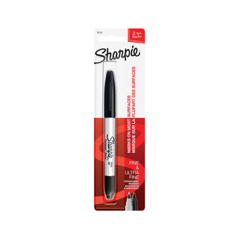 Sharpie Marker TwinTip Blk Bx6 - Wholesales Supply