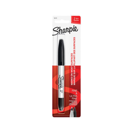 Sharpie Marker TwinTip Blk Bx6 - Wholesales Supply