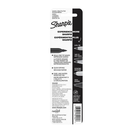 Sharpie PrmMark FP Blk Pk2 Bx6 - Wholesales Supply