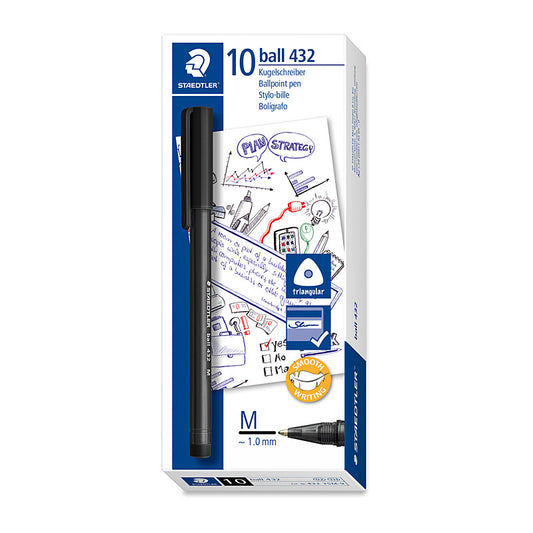 Staed Ballpoint 432 M Blk Bx10 - Wholesales Supply