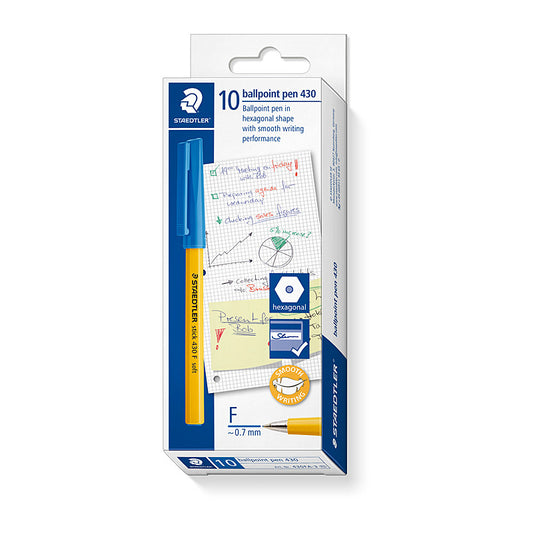 Staed Ballpoint430 Fn Blu Bx10 - Wholesales Supply