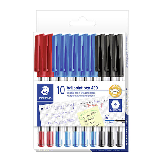 Staed Ballpoint430 M Ast Bx10 - Wholesales Supply