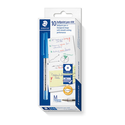 Staed Ballpoint430 Md Blu Bx10 - Wholesales Supply