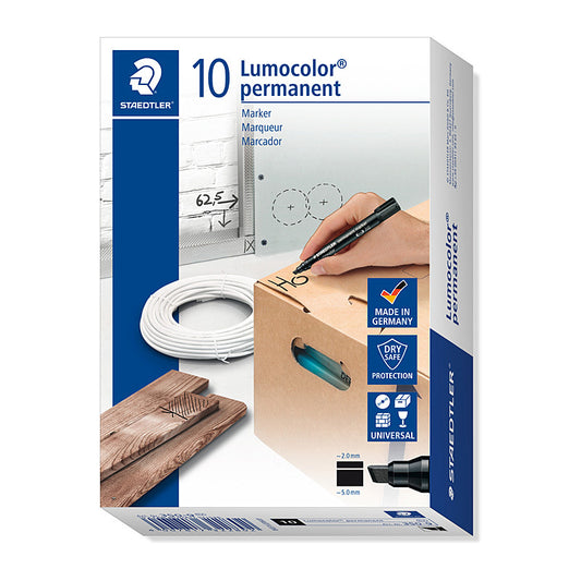 Staed Perm Mrk Chisel Blk Bx10 - Wholesales Supply