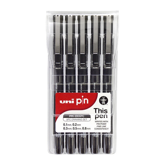 uni Pin Fine Liner Asst Pk5 - Wholesales Supply