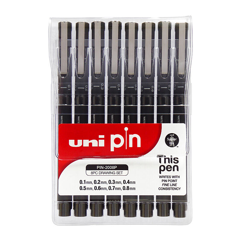 uni Pin Fine Liner Asst Pk8 - Wholesales Supply