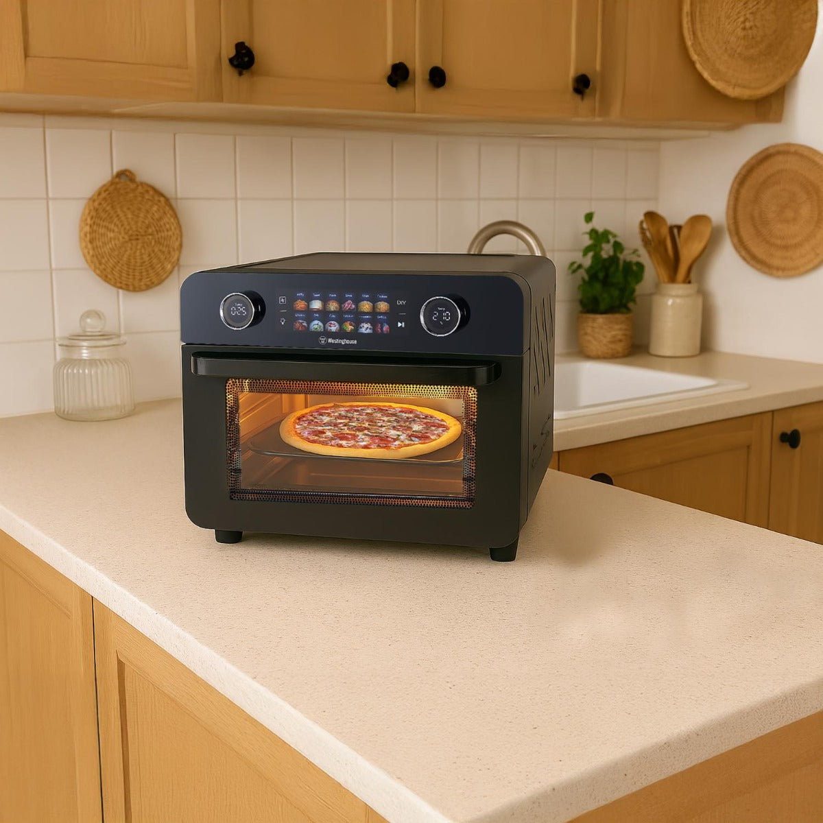 Westinghouse - 2200W 25L Digital Benchtop Air Fryer Oven - Black