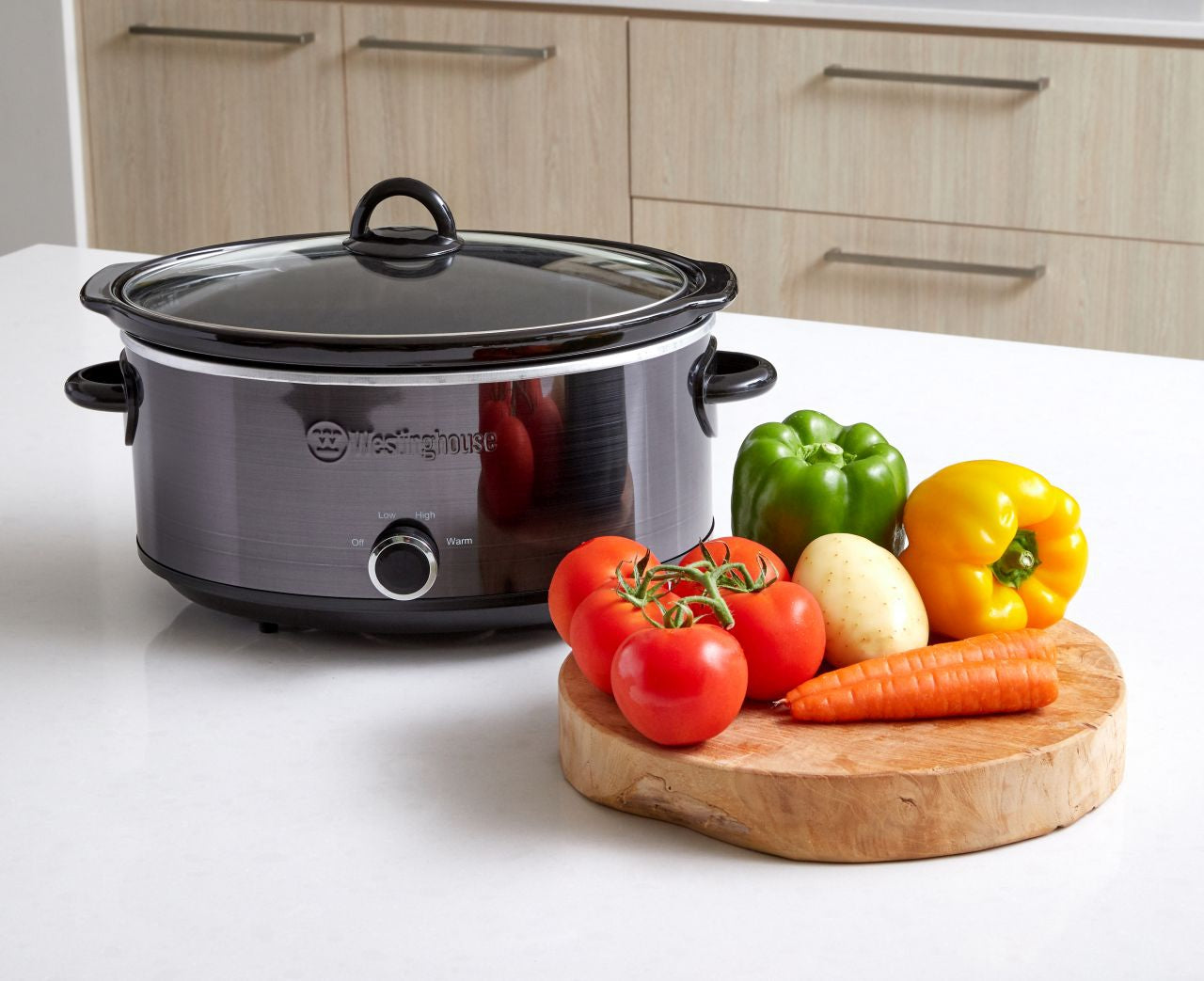 Westinghouse - 6.5L Slow Cooker Black/Stainless Steel