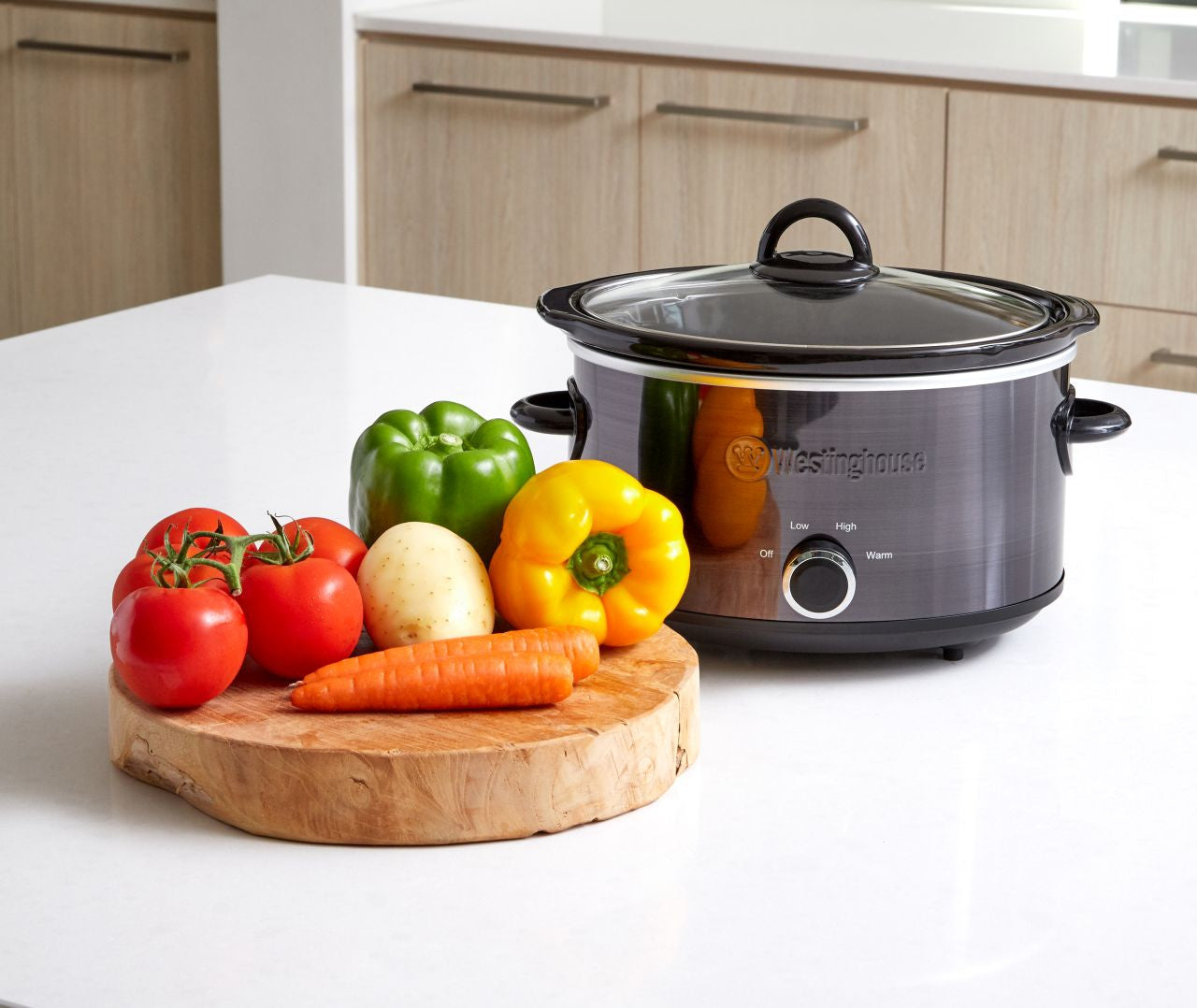 Westinghouse - 3.5L Slow Cooker Black/Stainless Steel