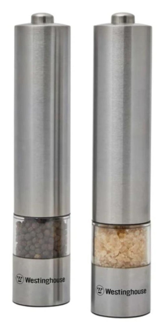 Westinghouse - Salt and Pepper Mill Electric S/S w LED Light - Pair