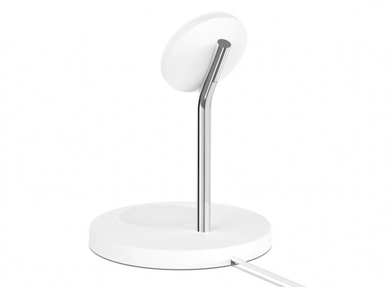 BELKIN BoostCharge Pro 2-in-1 Wireless Charger Stand with MagSafe 15W - White