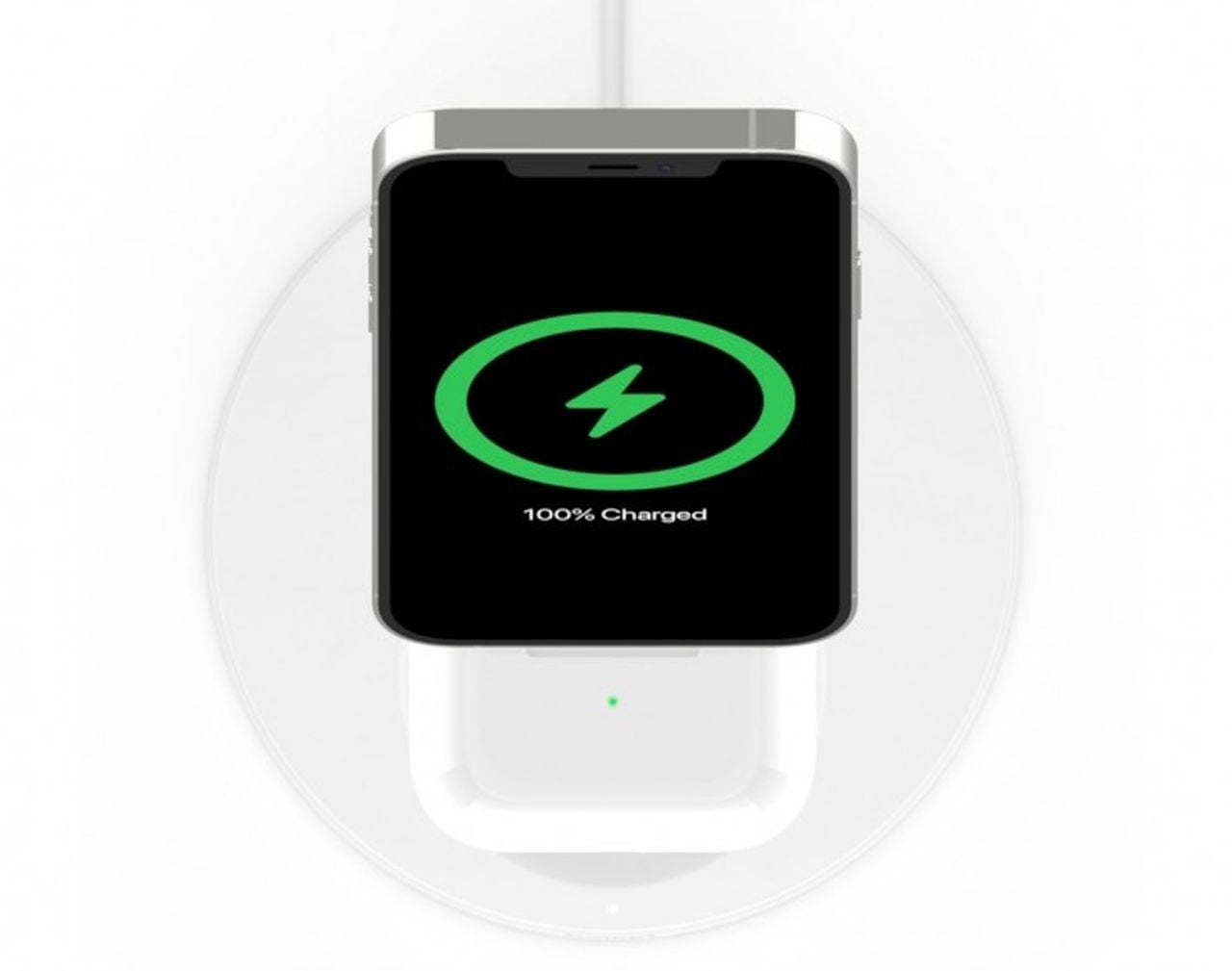 BELKIN BoostCharge Pro 2-in-1 Wireless Charger Stand with MagSafe 15W - White