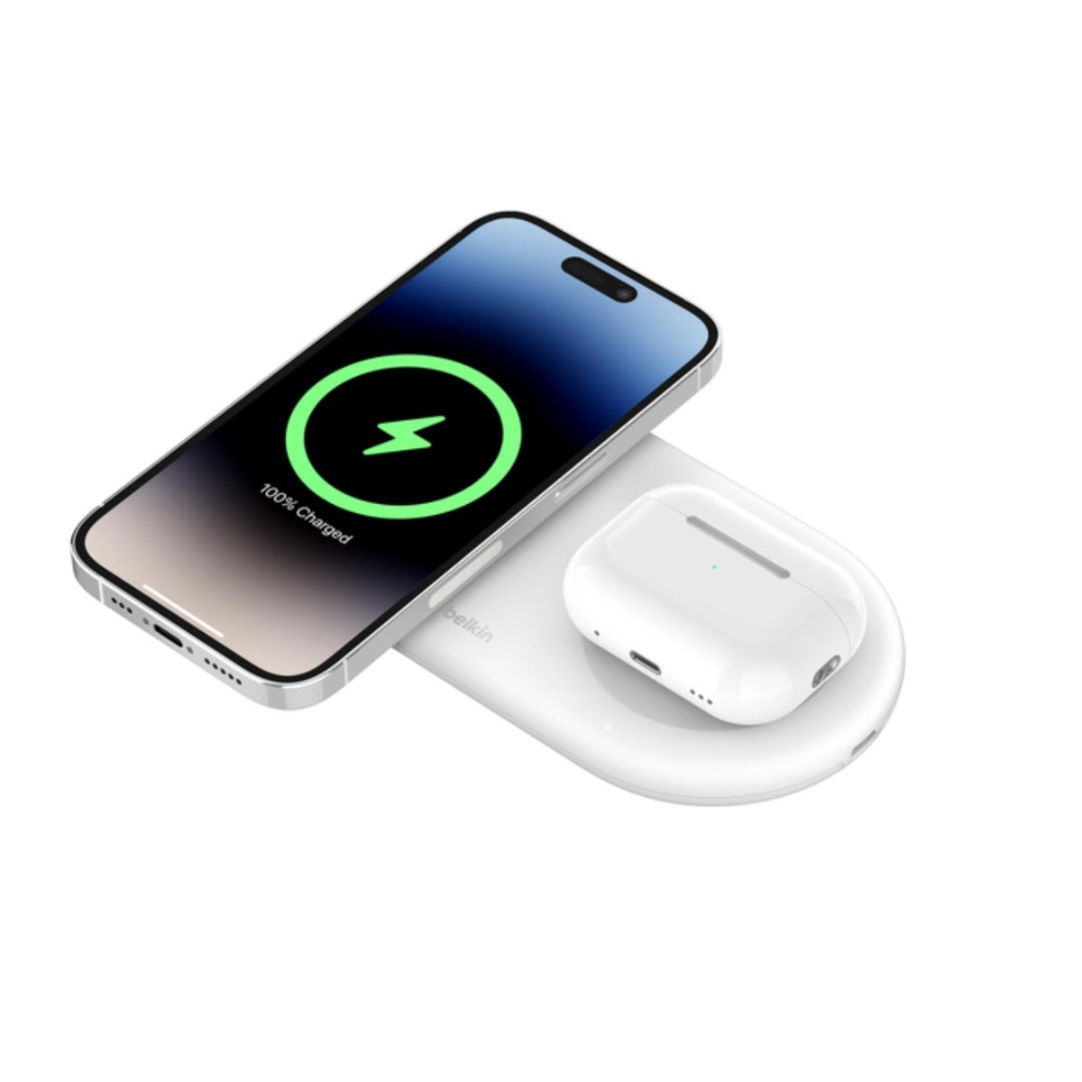 Belkin - 2 in1 Magnetic Wireless Charging Pad Qi2 - White