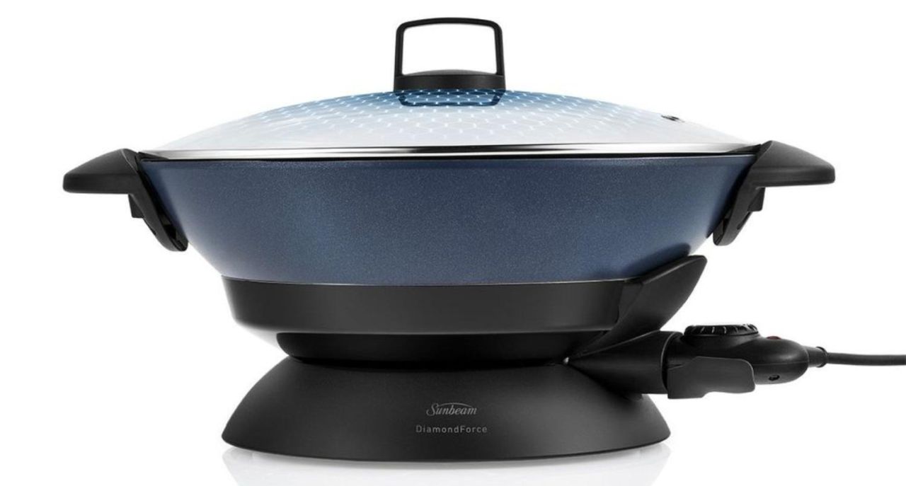 Sunbeam - DiamondForce 7.5L Electric Wok - Blue/Black