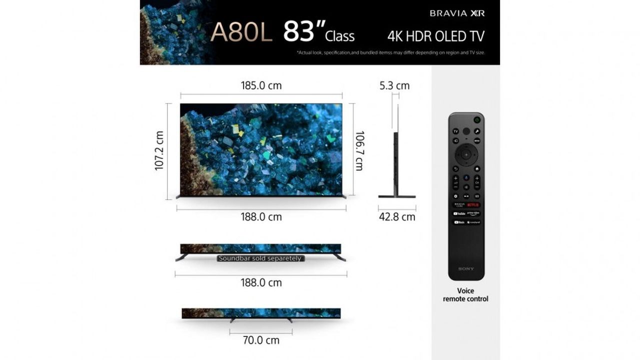 Sony Bravia 83" A80L XR OLED 4K Google TV (2023)